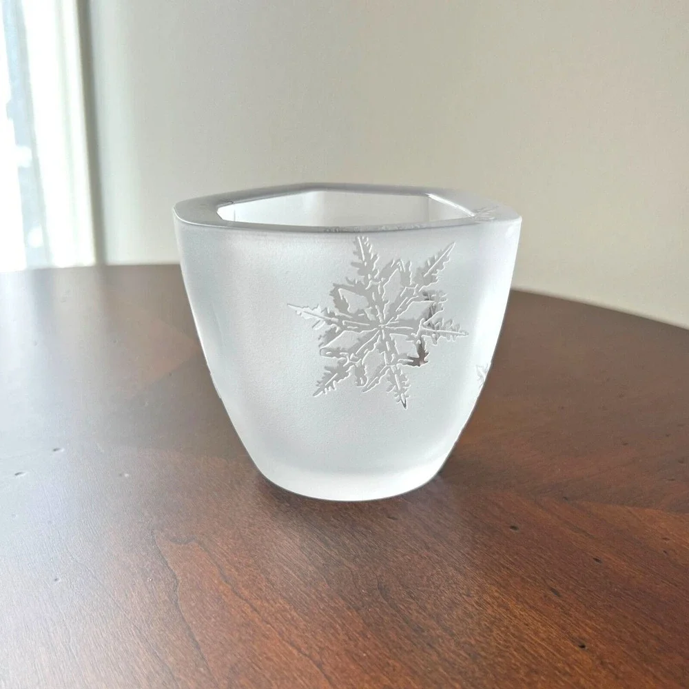 Villeroy & Boch Votive Candle Holder Frosted Snowflakes Wintertime Ice Crystals